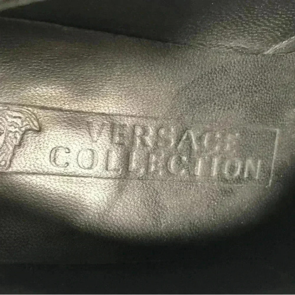 Versace Mens Black Patent Leather Italy Slip-On Loafer Dress Shoes Size 41 - Picture 8 of 8